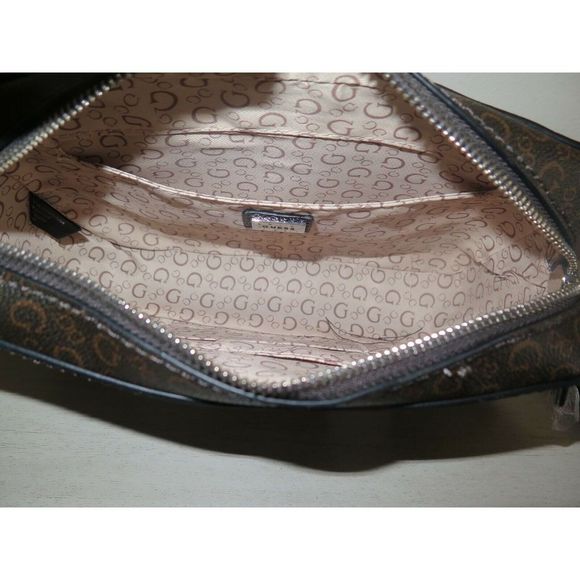 Guess SV750570 Campos Mini Natural Brown Signature Logo Crossbody Shoulder Bag - Picture 10 of 12